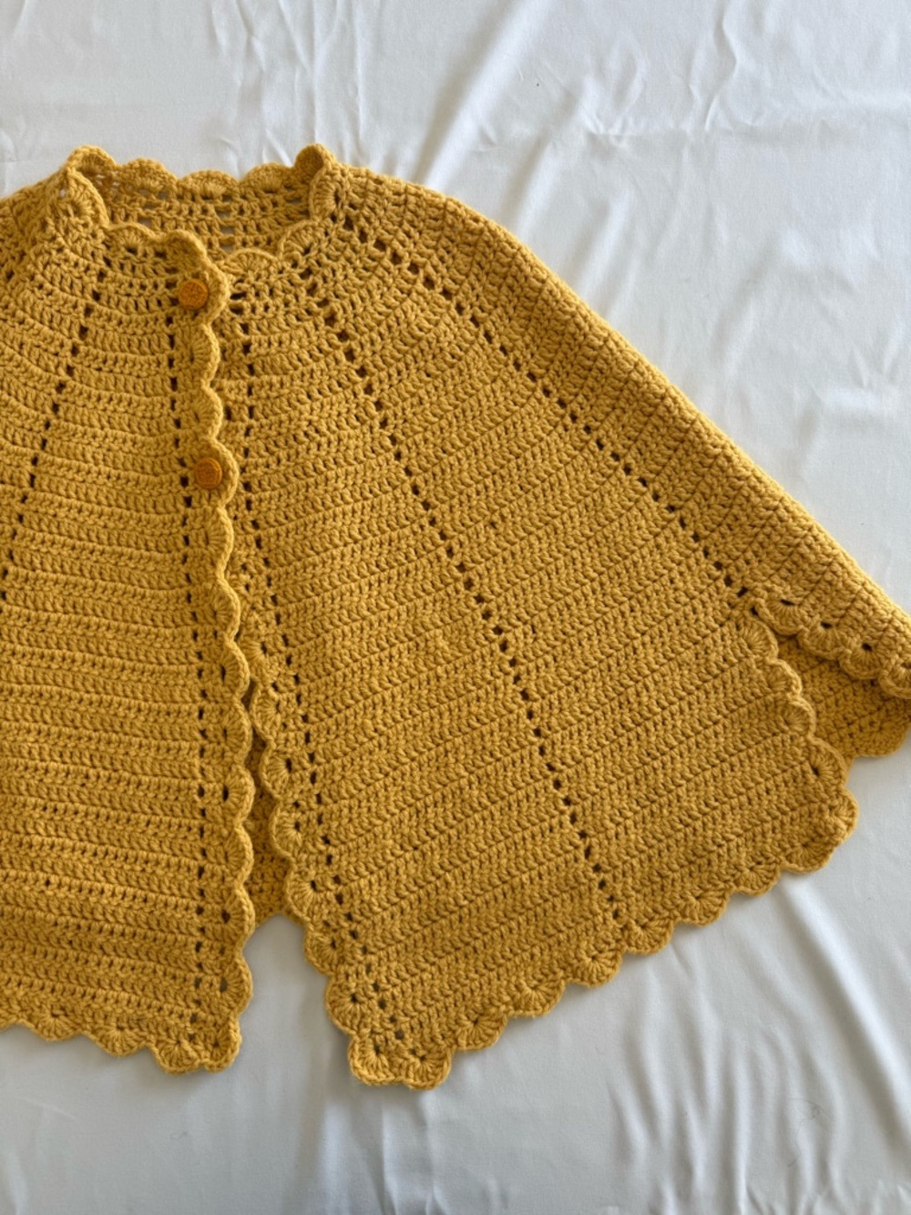 Mustard Crochet Poncho Shrug - Women's Sweater - Picture 2 of 7
